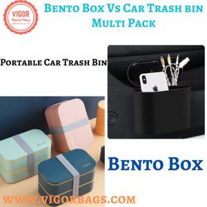 Bento Box Stackable Lunch Vs Car Trash bin Multi Pack